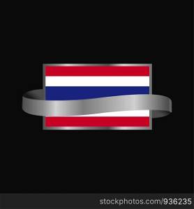Thailand flag Ribbon banner design