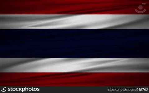 thailand flag vector. Vector flag of thailand blowig in the wind. EPS 10.