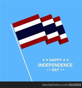 Thailand Independence day typographic design with flag vector