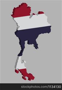 Thailand Map flag Vector 3D illustration eps 10.. Thailand Map flag Vector 3D illustration eps 10