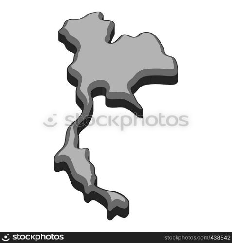 Thailand map icon in monochrome style isolated on white background vector illustration. Thailand map icon monochrome