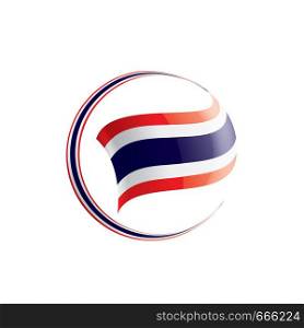 Thailand national flag, vector illustration on a white background. Thailand flag, vector illustration on a white background