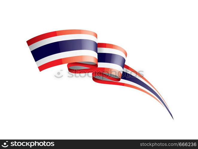 Thailand national flag, vector illustration on a white background. Thailand flag, vector illustration on a white background