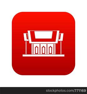 Thailand Temple icon digital red for any design isolated on white vector illustration. Thailand Temple icon digital red