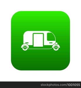 Thailand three wheel native taxi icon digital green for any design isolated on white vector illustration. Thailand three wheel native taxi icon digital green