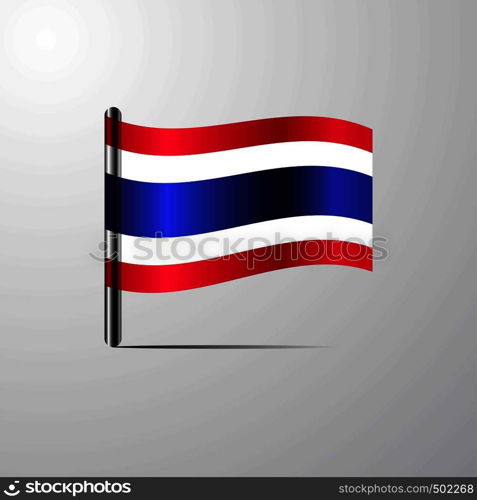 Thailand waving Shiny Flag design vector