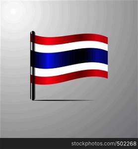 Thailand waving Shiny Flag design vector