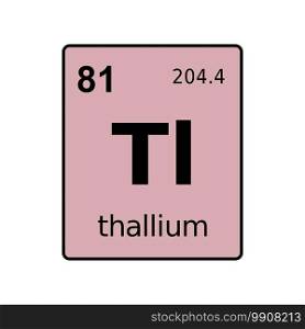 Thallium chemical element of periodic table. Sign with atomic number.
