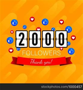 Thank you 2000 followers numbers. Congratulating multicolored thanks image for net friends likes. Thank you 2000 followers numbers. Congratulating multicolored thanks image for net friends likes.
