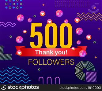 Thank you 500 followers numbers. Congratulating multicolored thanks image for net friends likes. Thank you 500 followers numbers. Congratulating multicolored thanks image for net friends likes.