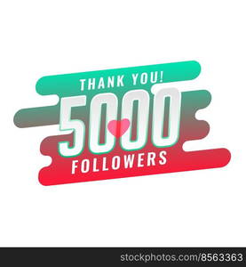 thank you 5000 social media follower template design