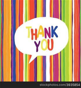 Thank you card colorful, vector