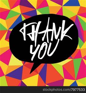 Thank you card colorful, vector