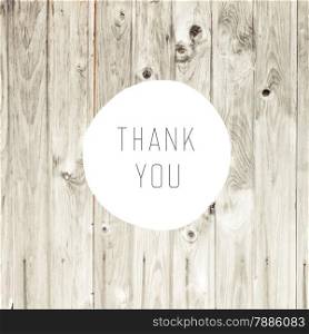 Thank You Card with Blond Wooden Background