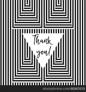 Thank you card with stripes in vector format