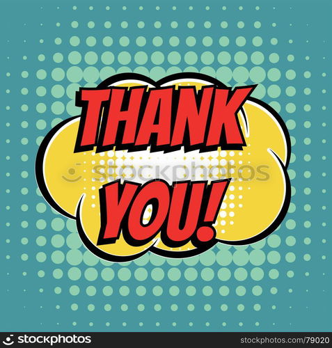 Thank you comic book bubble text retro style — Stockphotos.com