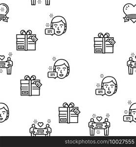 Thank You Day Holiday Vector Seamless Pattern Thin Line Illustration. Thank You Day Holiday Vector Seamless Pattern