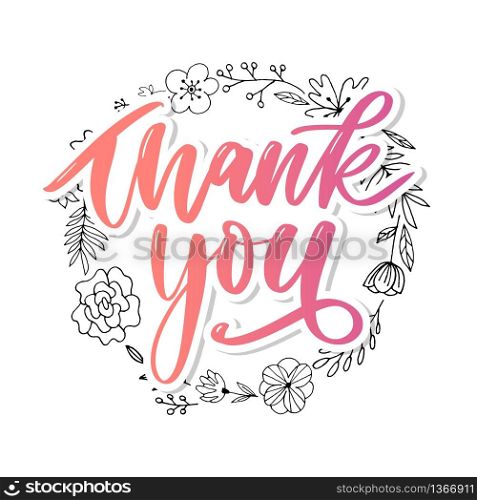 Thank You handwritten inscription. Hand drawn lettering. Thank You calligraphy. Thank you card. Vector illustration.. Thank You handwritten inscription. Hand drawn lettering. Thank You calligraphy. Thank you card. Vector illustration. Slogan