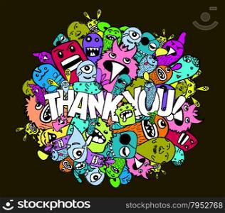 thank you hipster colorful background