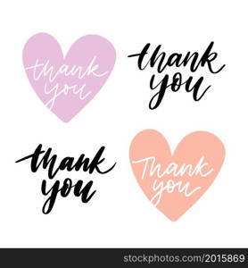 Thank You inscription on paper sticker, vector. Thank You letter inscription on paper sticker, vector illustration