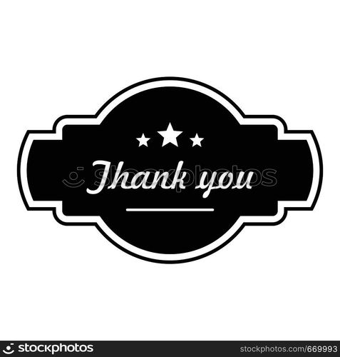 Thank you label icon. Simple illustration of thank you label vector icon for web. Thank you label icon, simple style.