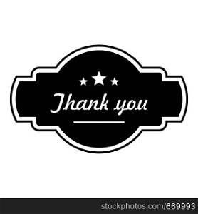 Thank you label icon. Simple illustration of thank you label vector icon for web. Thank you label icon, simple style.