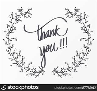 Thank you lettering decorative card