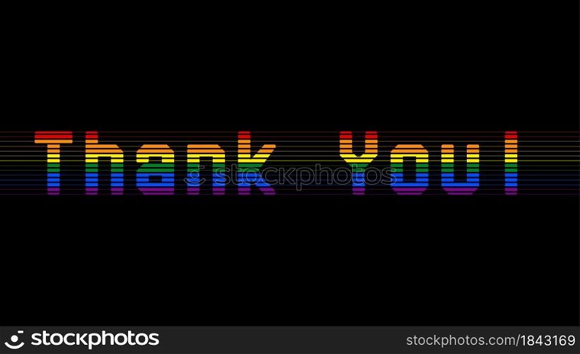 Thank you, Vector logo. Celebration quotes and phrases for cards, banners, posters, pillow and clothes. Festive design. Gay pride month vector concept. Lgbt lettering.