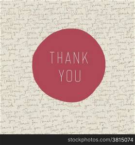 Thank you vintage greeting card. Vector