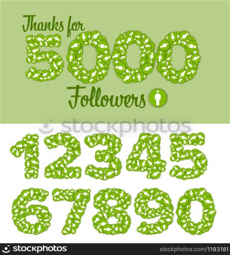 Thanks for 5000 followers status label template - with customizable numbers. Thanks for 5000 follovers status