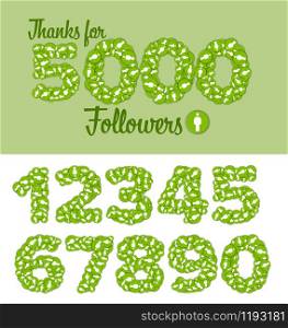 Thanks for 5000 followers status label template - with customizable numbers. Thanks for 5000 follovers status