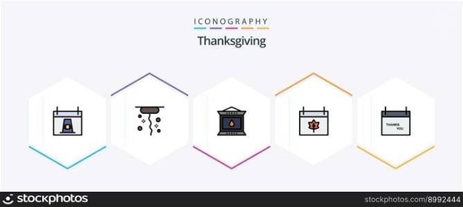 Thanks Giving 25 FilledLine icon pack including fall. thanksgiving. fire. date. autumn