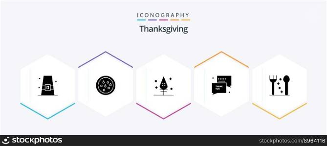 Thanks Giving 25 Glyph icon pack including thanksgiving. cutlery. feather. sms. you