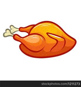 Thanksgiving appetizing fried turkey meal icon. Vector illustration