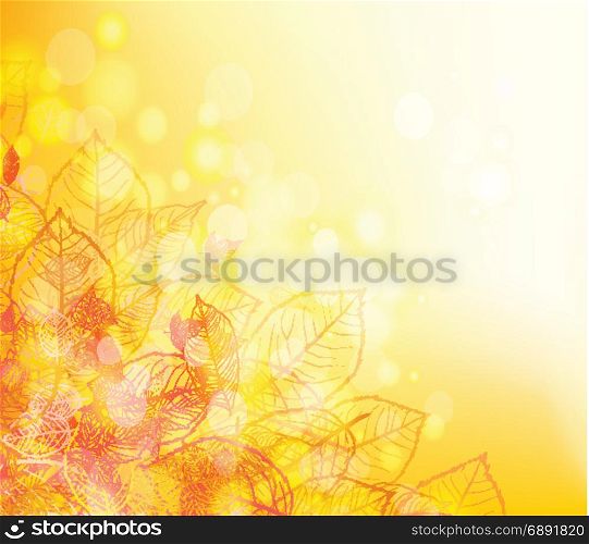 Thanksgiving. Background, greeting card with stylized autumn leaves