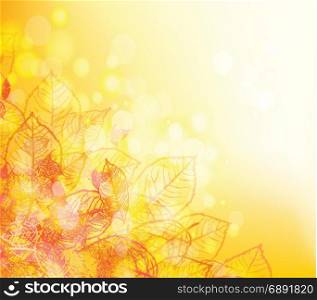 Thanksgiving. Background, greeting card with stylized autumn leaves