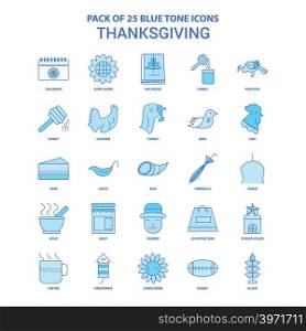 Thanksgiving Blue Tone Icon Pack - 25 Icon Sets