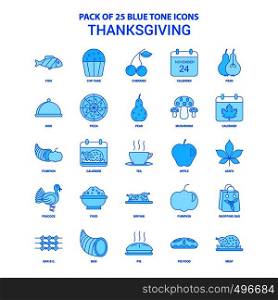 Thanksgiving Blue Tone Icon Pack - 25 Icon Sets