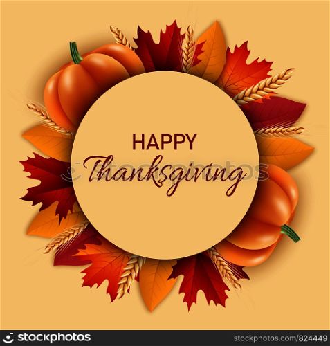 Thanksgiving concept banner. Realistic illustration of thanksgiving vector concept banner for web design. Thanksgiving concept banner, realistic style
