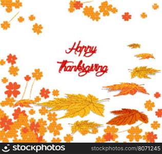 Thanksgiving Day background with maple leaf