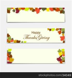 Thanksgiving Day banners. Vector illustration.. Happy Thanksgiving day Three Thanksgiving banners. Vector illustration.