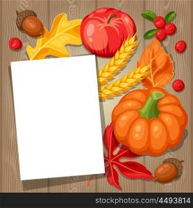 Thanksgiving Day greeting card. Background with copy space and autumn objects. Thanksgiving Day greeting card. Background with copy space and autumn objects.