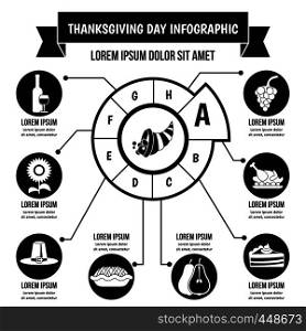 Thanksgiving Day infographic banner concept. Simple illustration of Thanksgiving Day infographic vector poster concept for web. Thanksgiving Day infographic concept, simple style