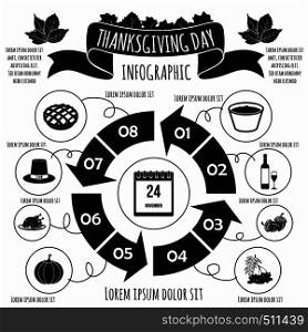 Thanksgiving Day infographic elements in simple style for any design. Thanksgiving Day infographic elements