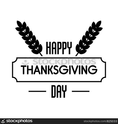Thanksgiving day logo. Simple illustration of thanksgiving day vector logo for web design isolated on white background. Thanksgiving day logo, simple style