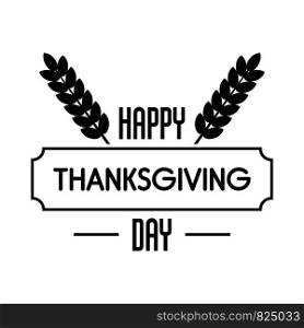 Thanksgiving day logo. Simple illustration of thanksgiving day vector logo for web design isolated on white background. Thanksgiving day logo, simple style