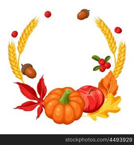 Thanksgiving Day or autumn frame. Decorative element with vegetables and leaves. Thanksgiving Day or autumn frame. Decorative element with vegetables and leaves.