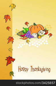 thanksgiving foliage or greeting card, vector illustration