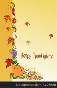 thanksgiving foliage or greeting card, vector illustration