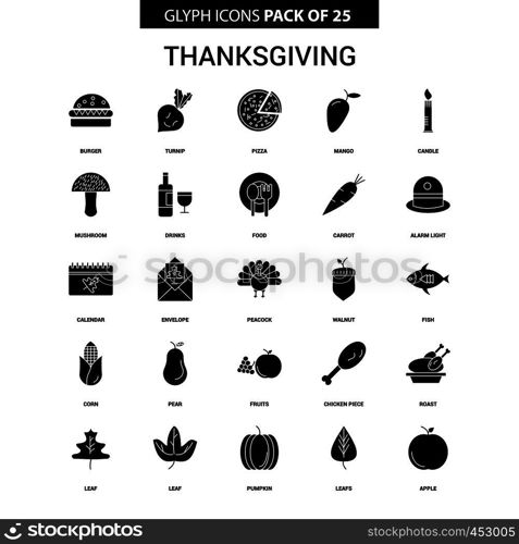 Thanksgiving Glyph Vector Icon set